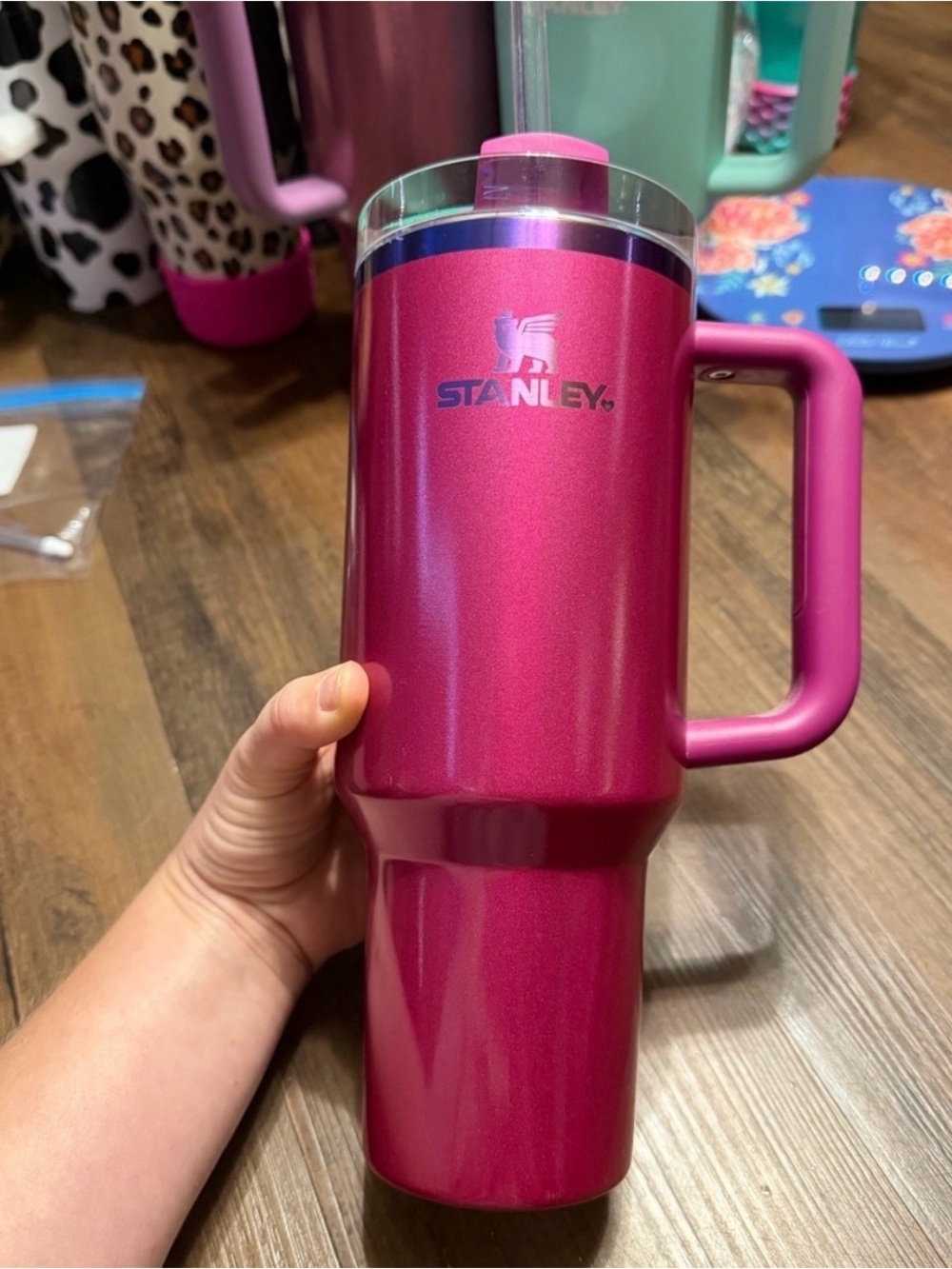 Mint Condition Berry Truffle Stanley Travel Tumbler with Handle